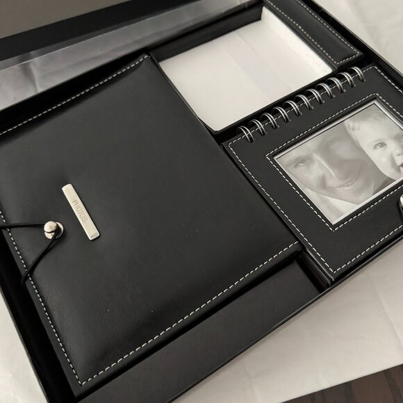 Vintage Carlton Cards Set Photo Albums and Note pad Black with original box - Picture 2 of 13